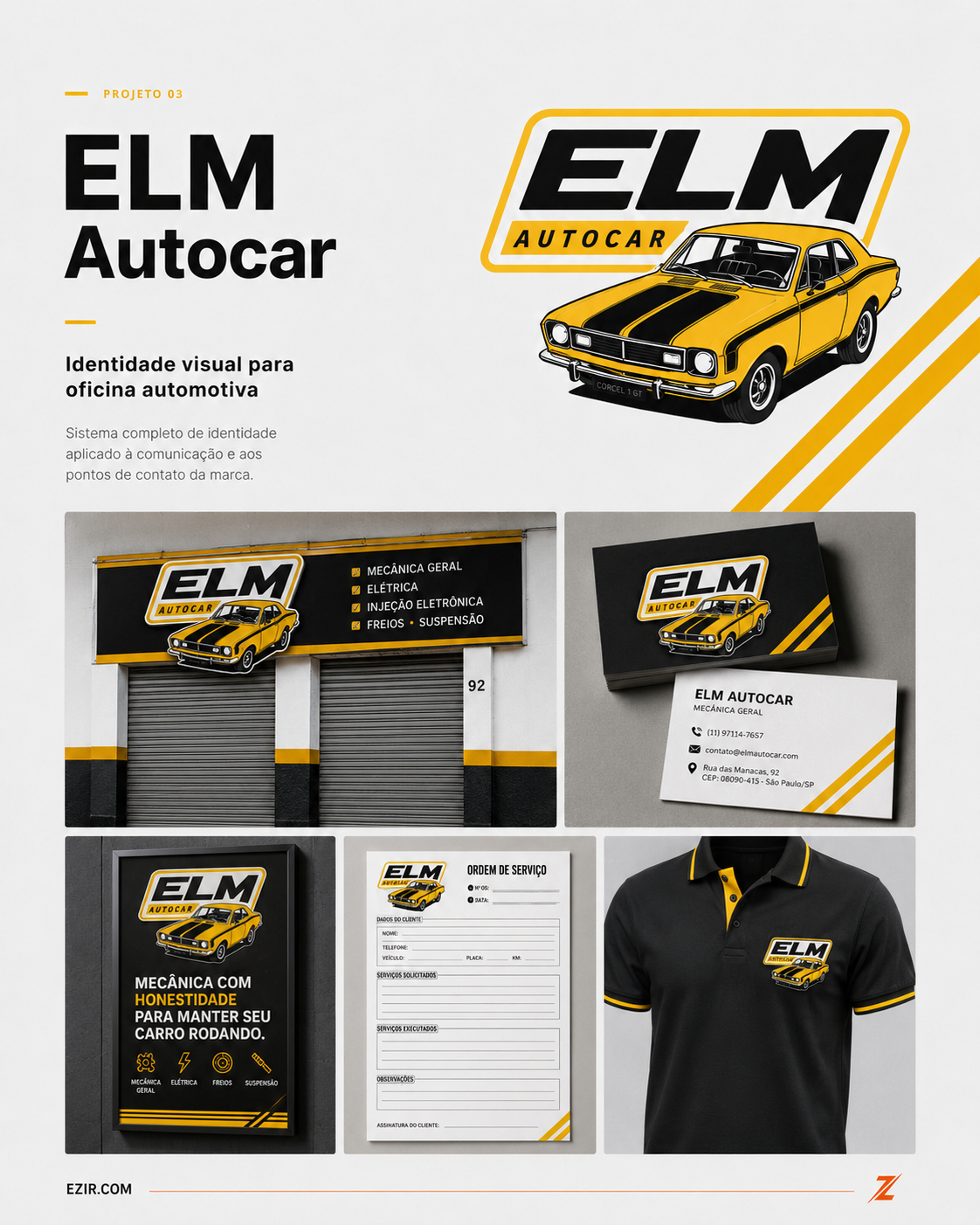 Projeto de identidade visual da ELM Autocar